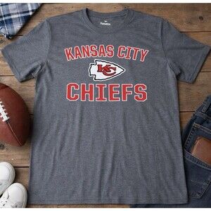Kansas City Chiefs Men's Graphic Gray Short Sleeve T-Shirt XL